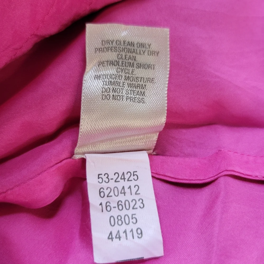 J Jill Sz PL Pink 100% Silk Pintucked Pleated Ruffles Blouse Top V Neck - Picture 12 of 12